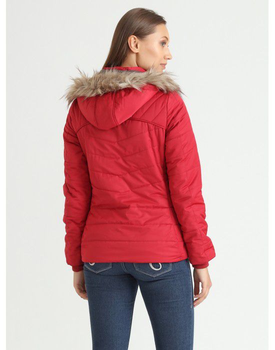 	Women Quilted Puffer Jacket Red